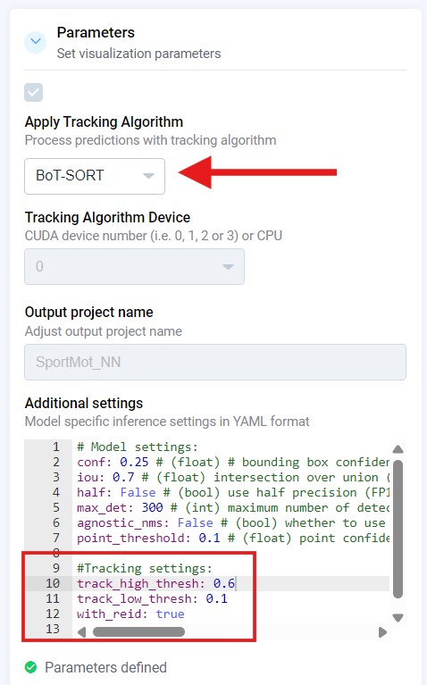 Apply NN with tracker screenshot