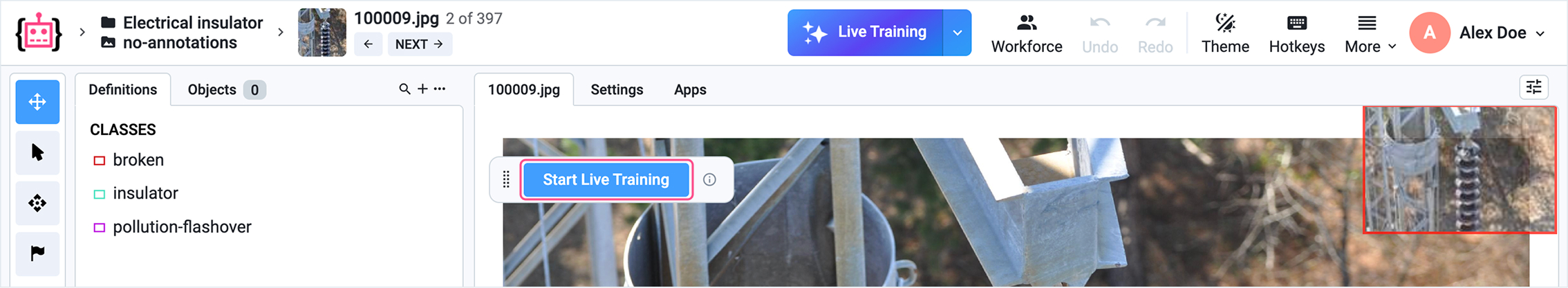 Click Start Live Training to begin